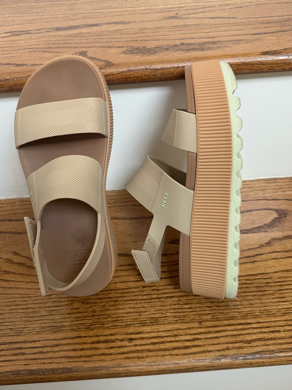 Reef Women's Water Higher Vista Platform Sandals in Beige and Tan - Picture 8 of 12